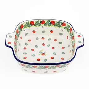 Miska ceramiczna kwadratowa H35 <br> 2709X Truskawki